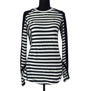 LULULEMON Run Reflect Black Sea Stripe Mint Long Sleeve